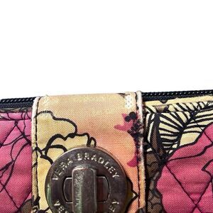 Vera Bradley Floral Mocha Rouge Turn Lock Wallet Size 7¾" x 4¾"